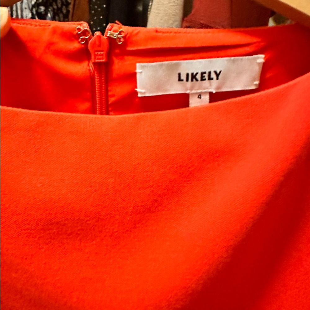 NWOT, Bright Coral “Likely”Dress